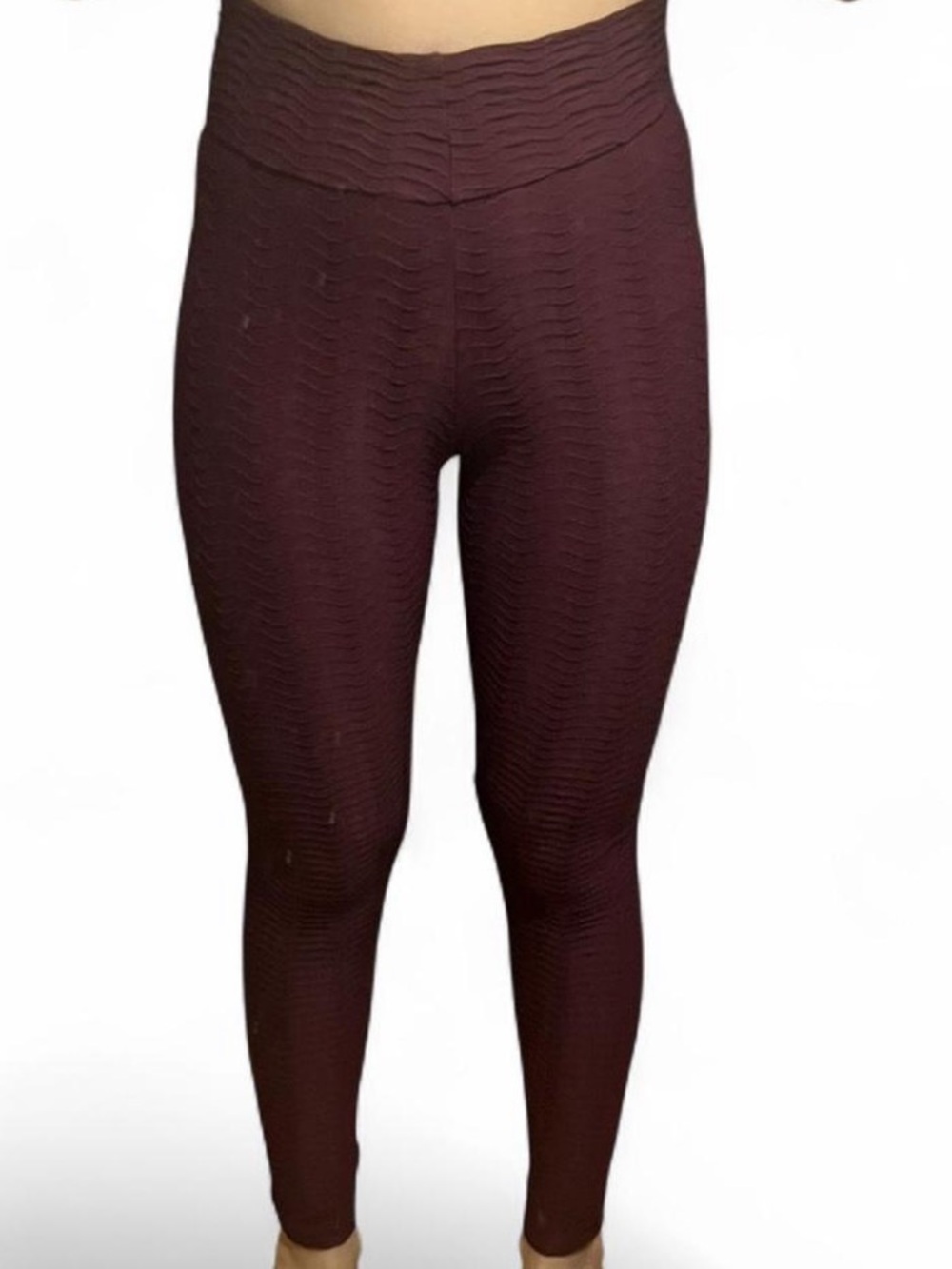 Booty by Brabants Wine Textured High-Waist Leggings